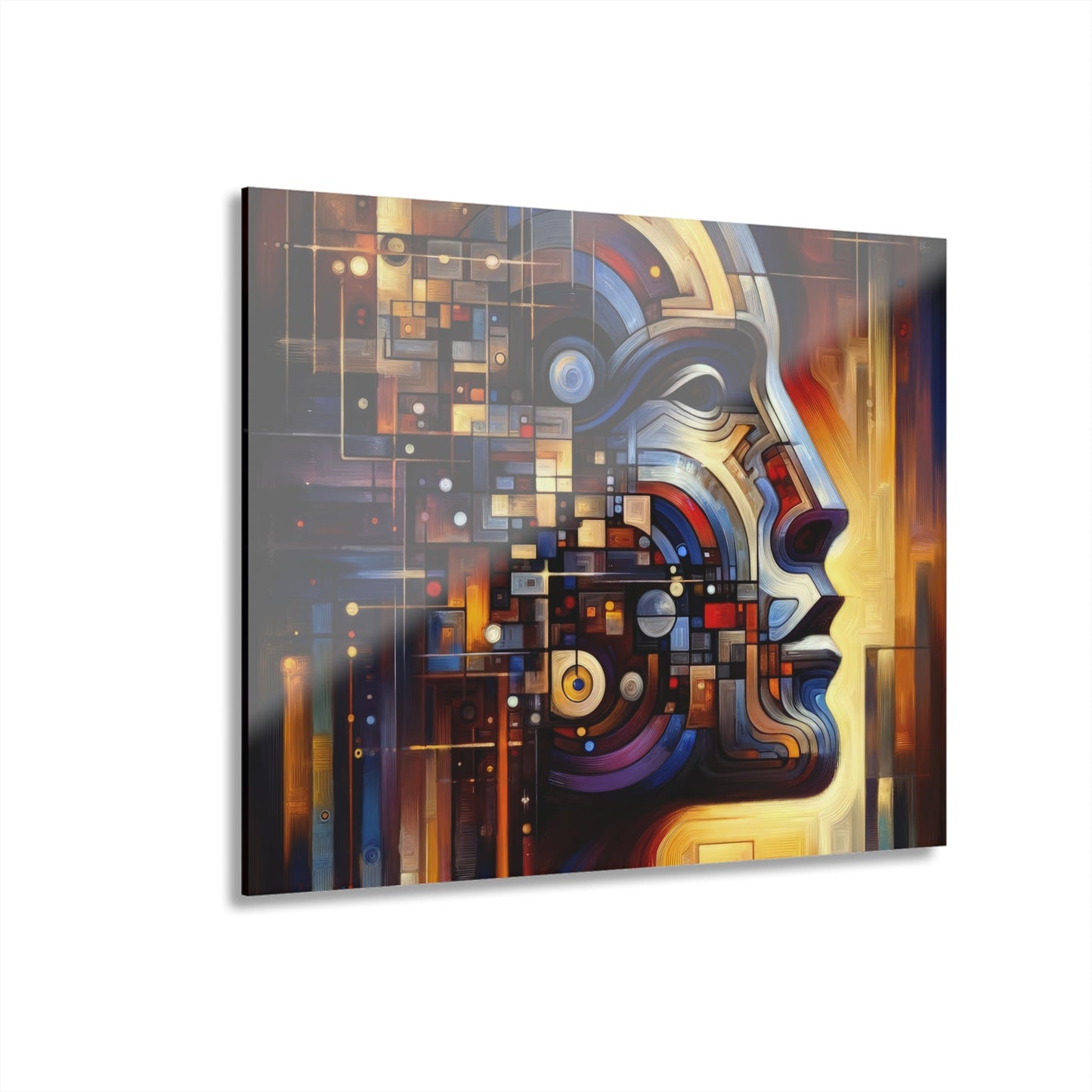 Reflective Tachism Shield Acrylic Prints (French Cleat Hanging) - ATUH.ART