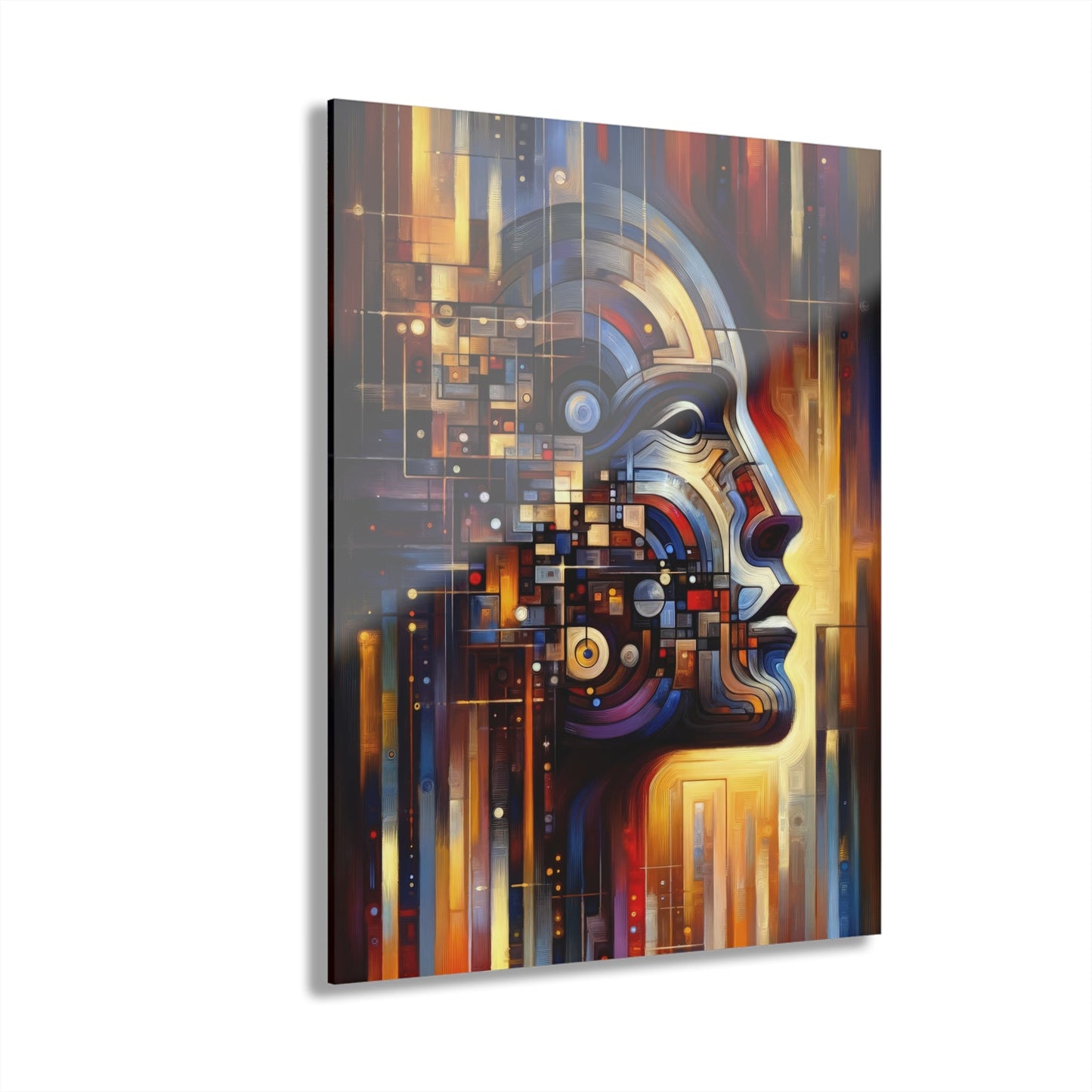 Reflective Tachism Shield Acrylic Prints (French Cleat Hanging) - ATUH.ART
