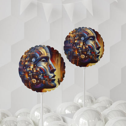 Reflective Tachism Shield Balloon (Round and Heart-shaped), 11" - ATUH.ART