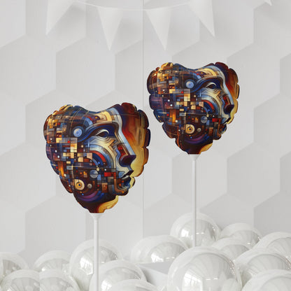 Reflective Tachism Shield Balloon (Round and Heart-shaped), 11" - ATUH.ART