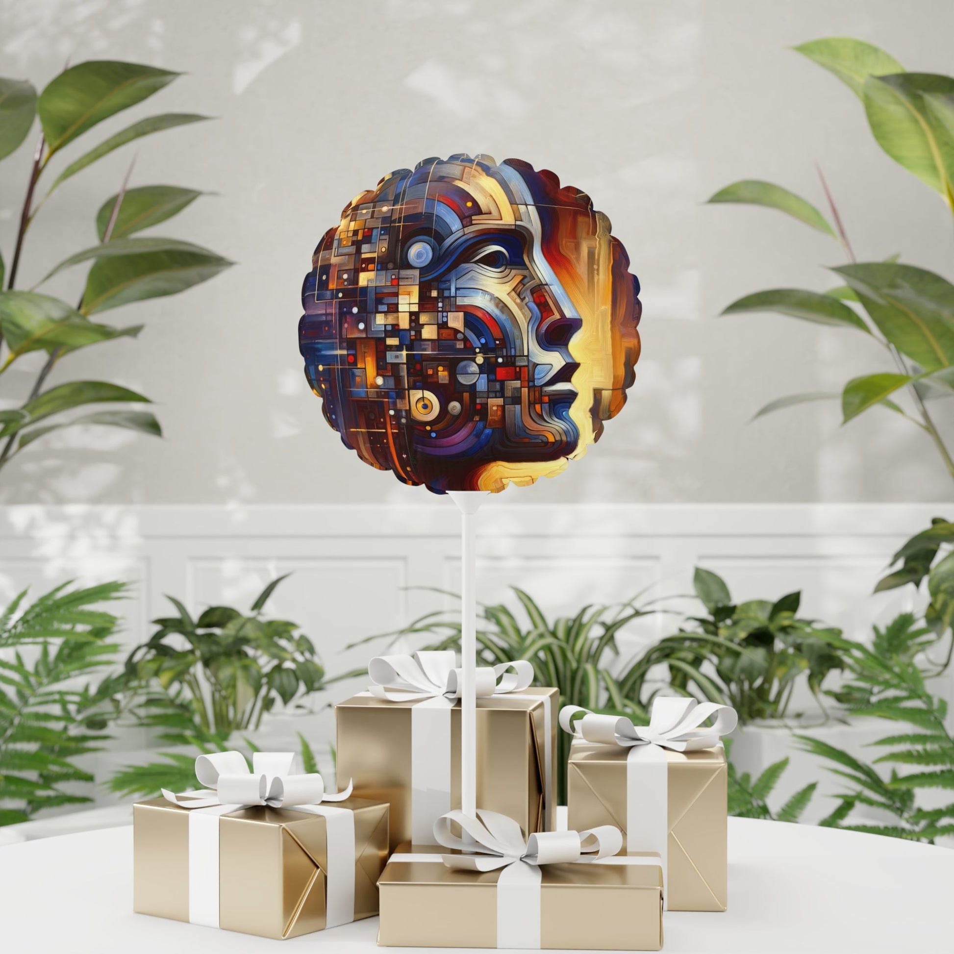 Reflective Tachism Shield Balloon (Round and Heart-shaped), 11" - ATUH.ART