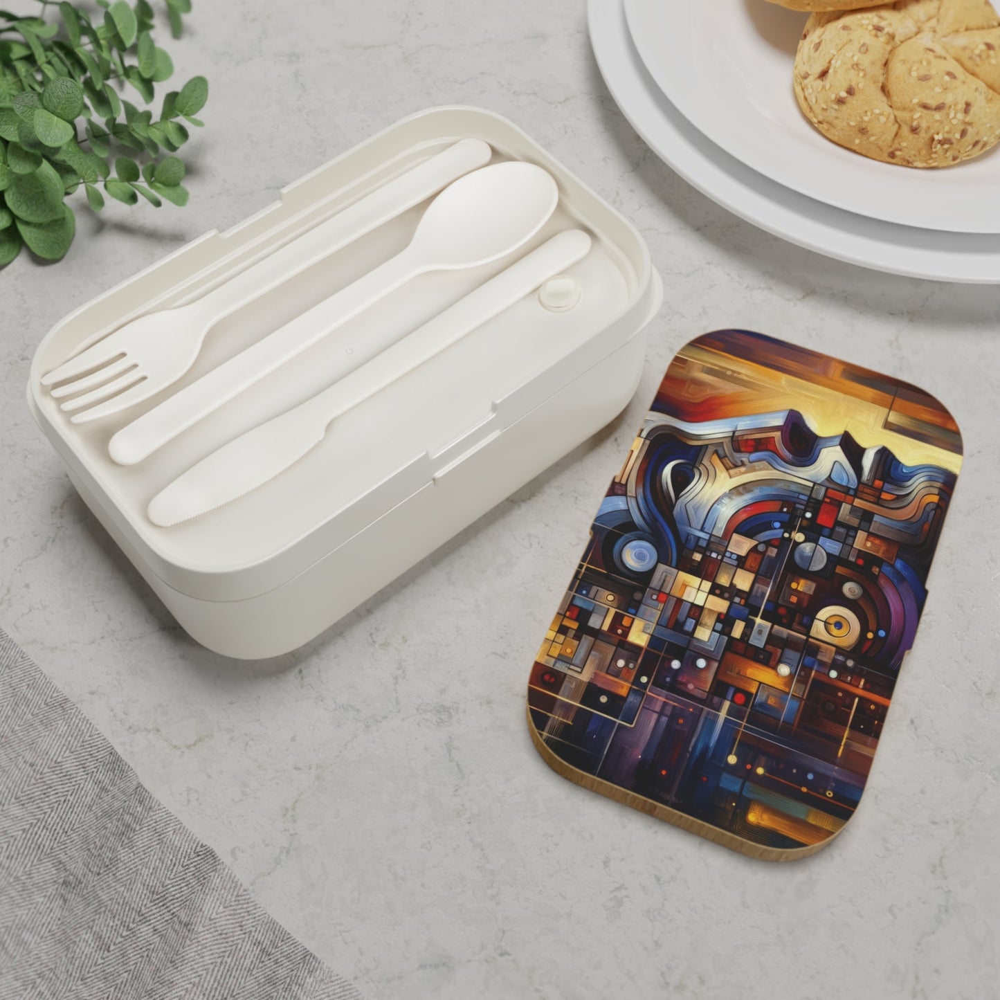 Reflective Tachism Shield Bento Lunch Box - ATUH.ART