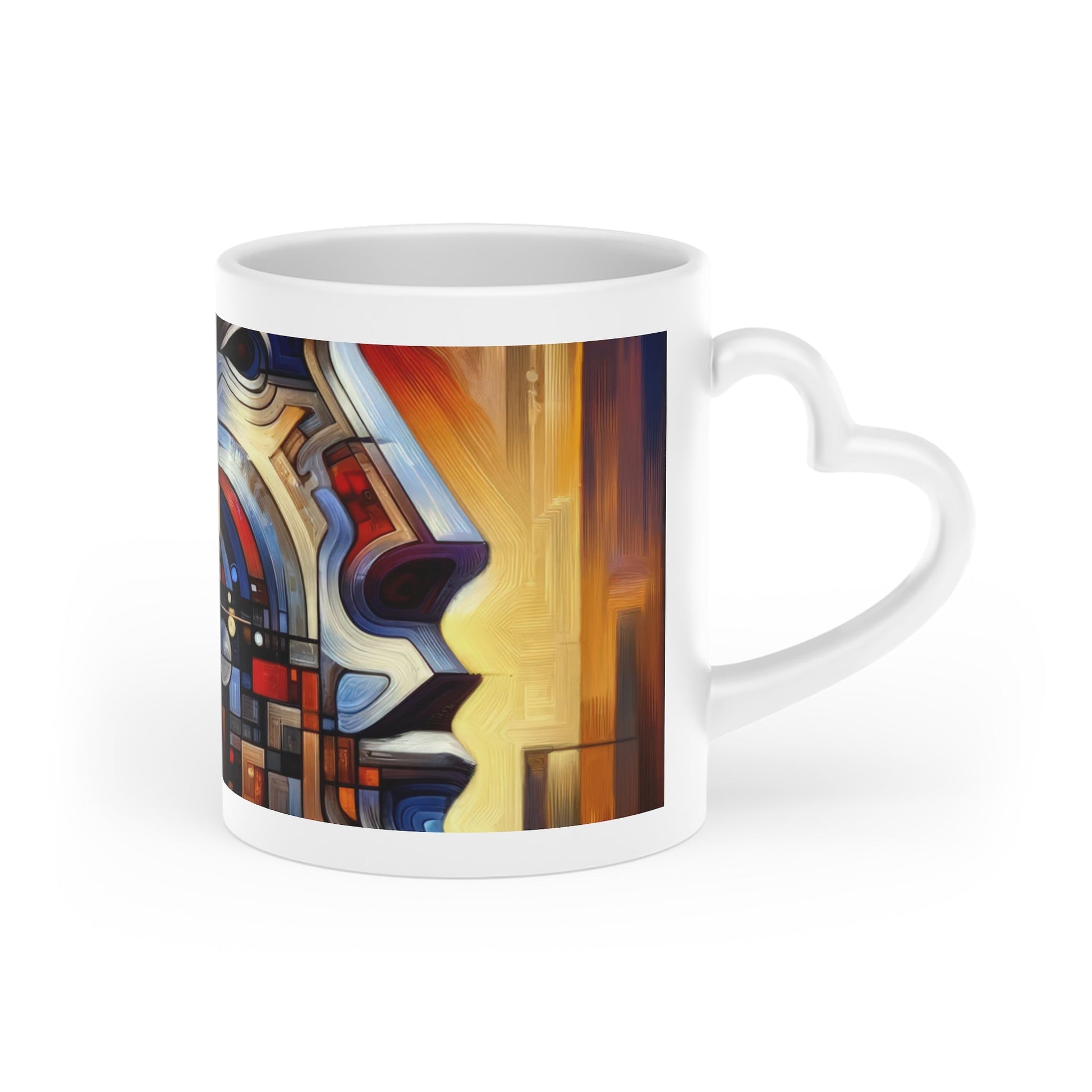 Reflective Tachism Shield Heart-Shaped Mug - ATUH.ART