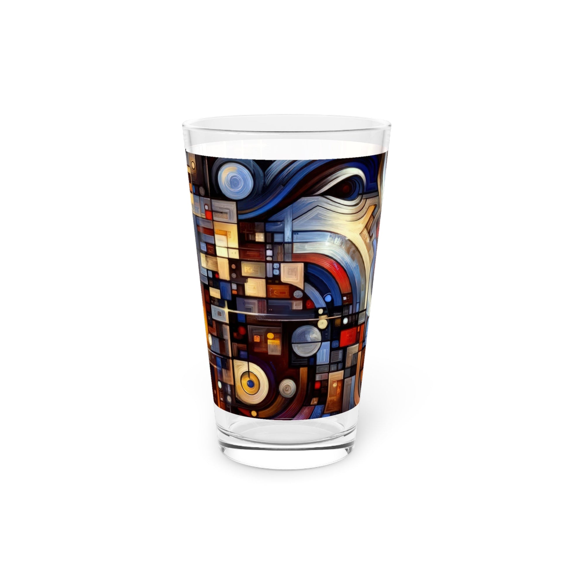 Reflective Tachism Shield Pint Glass, 16oz - ATUH.ART