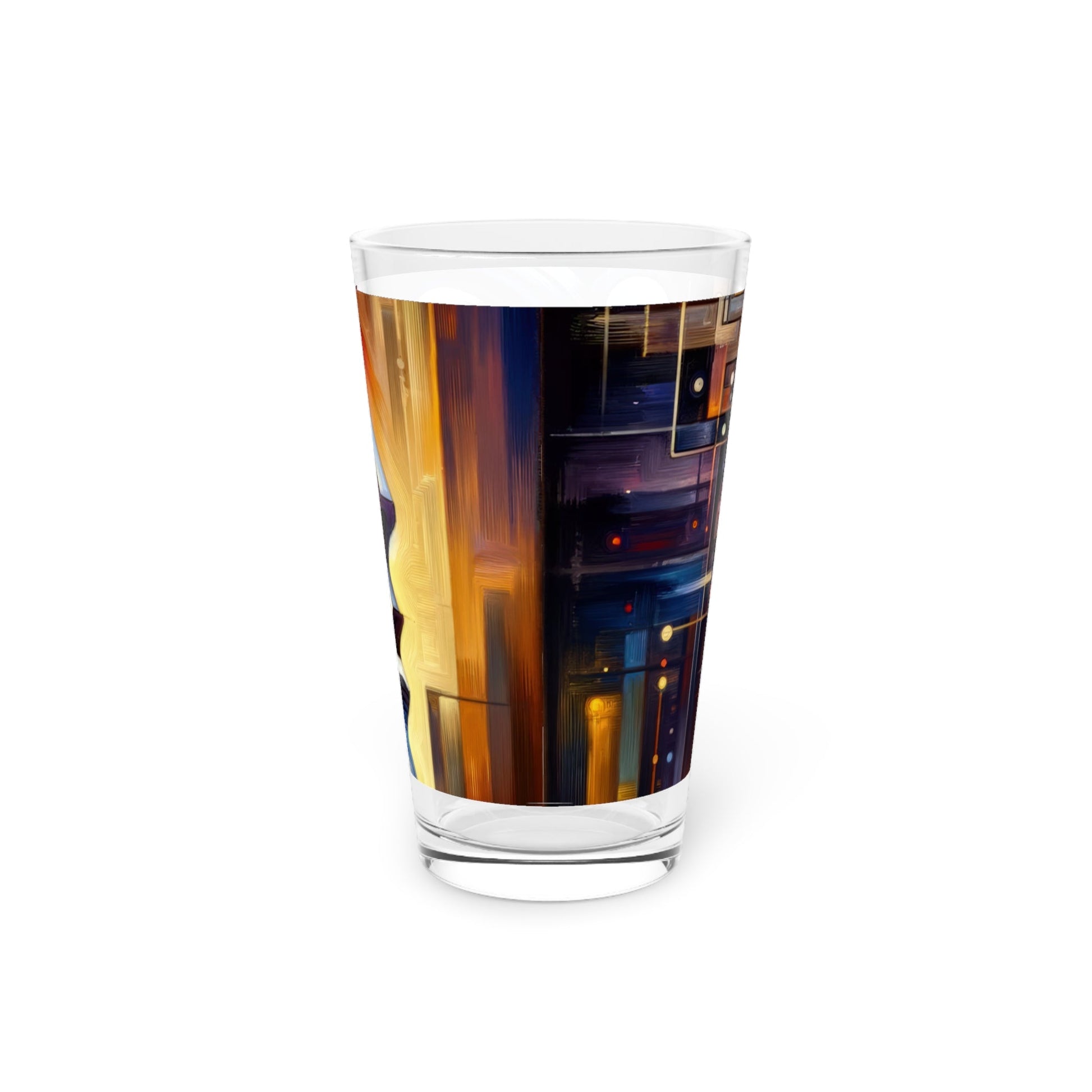 Reflective Tachism Shield Pint Glass, 16oz - ATUH.ART