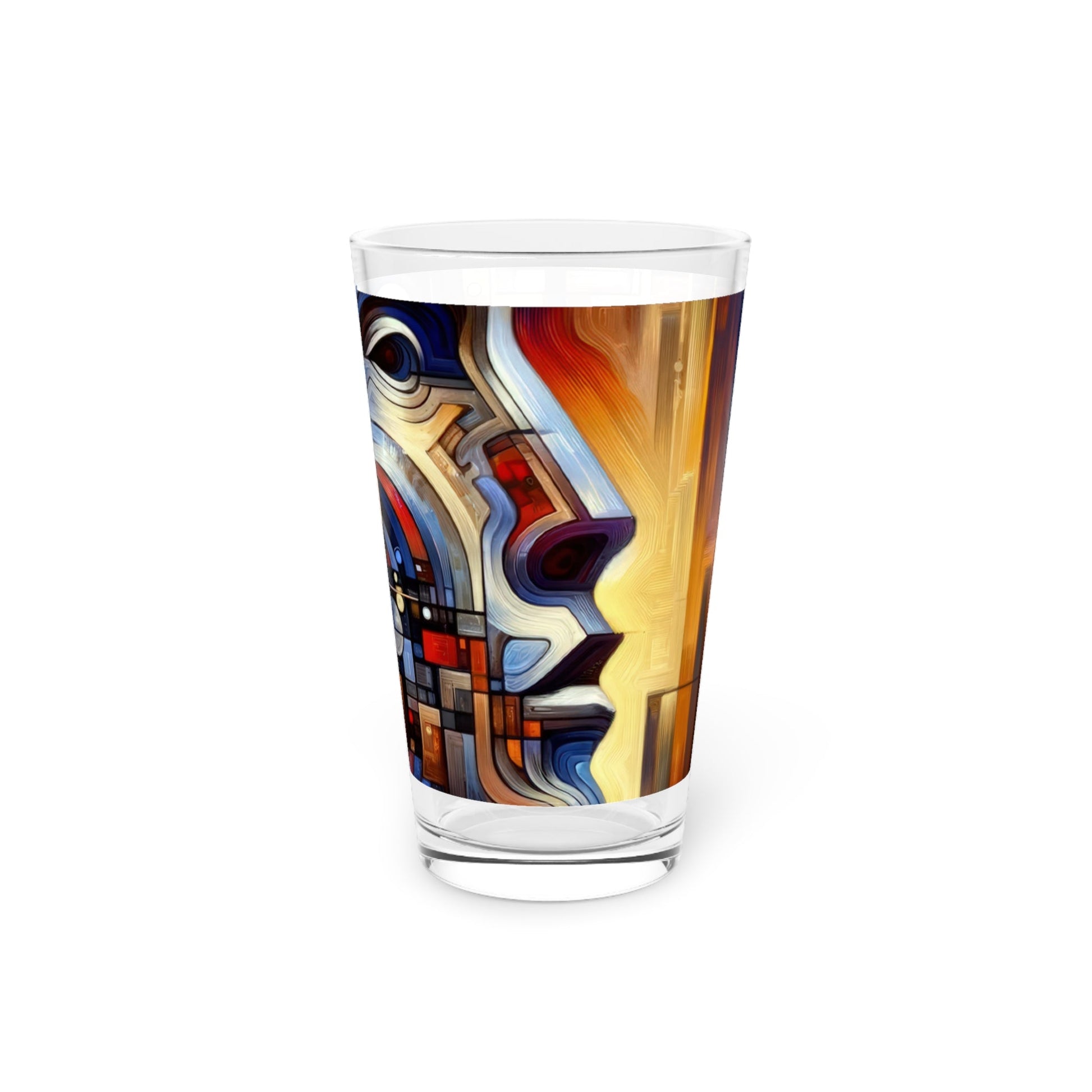 Reflective Tachism Shield Pint Glass, 16oz - ATUH.ART