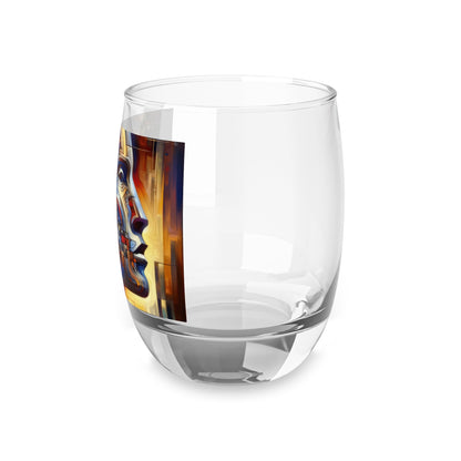 Reflective Tachism Shield Whiskey Glass - ATUH.ART