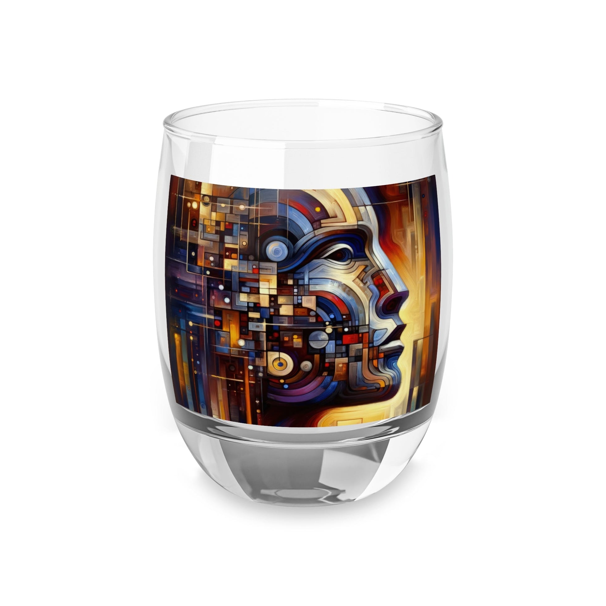 Reflective Tachism Shield Whiskey Glass - ATUH.ART