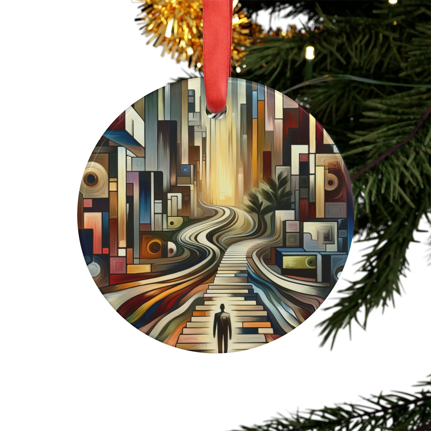 Relatable Journey Abstraction Acrylic Ornament with Ribbon - ATUH.ART