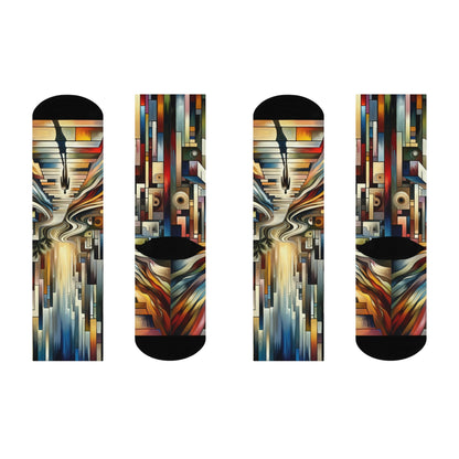 Relatable Journey Abstraction Cushioned Crew Socks - ATUH.ART