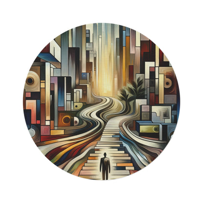 Relatable Journey Abstraction Round Rug - ATUH.ART