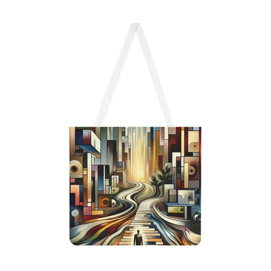 Relatable Journey Abstraction Shoulder Tote Bag (AOP) - ATUH.ART