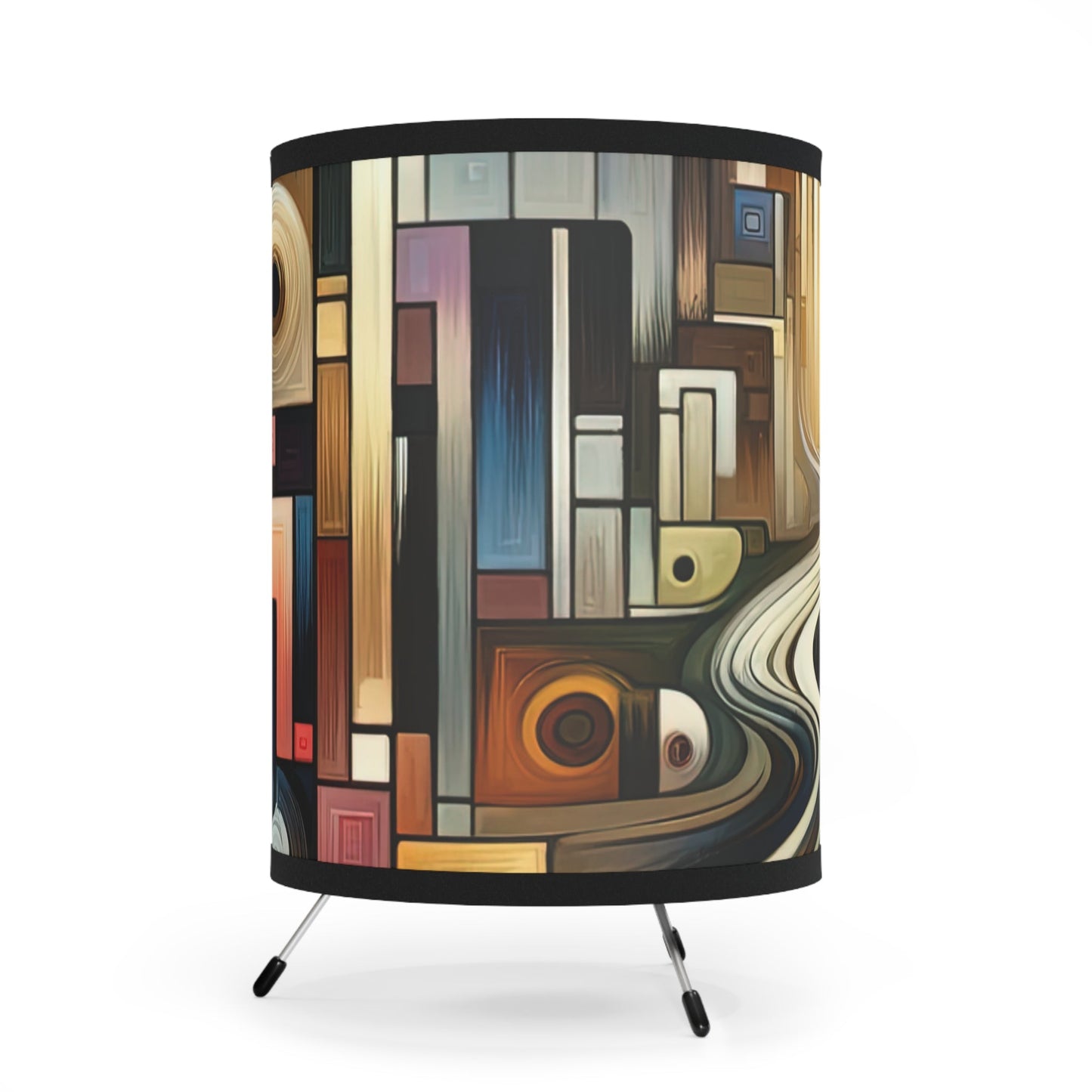 Relatable Journey Abstraction Tripod Lamp with High-Res Printed Shade, US\CA plug - ATUH.ART