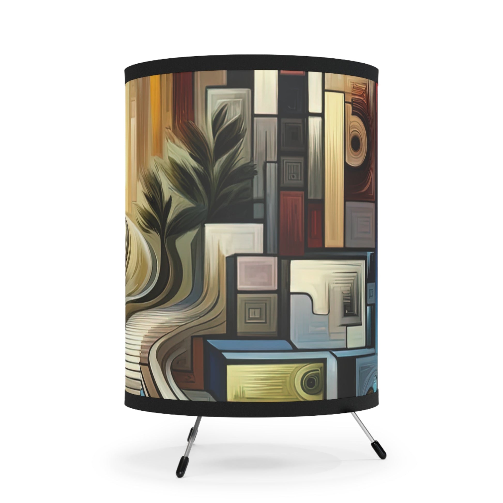 Relatable Journey Abstraction Tripod Lamp with High-Res Printed Shade, US\CA plug - ATUH.ART