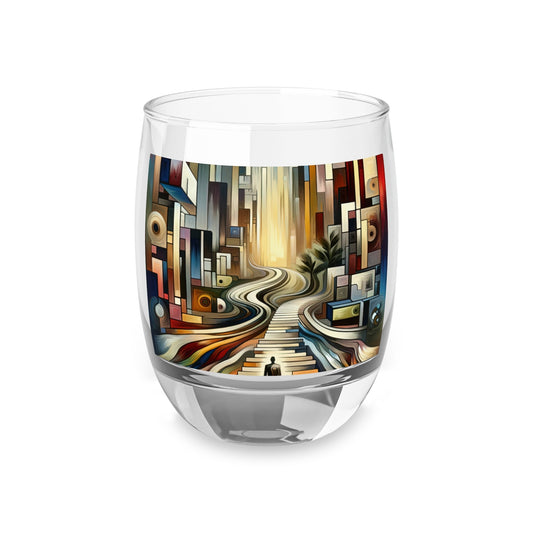 Relatable Journey Abstraction Whiskey Glass - ATUH.ART