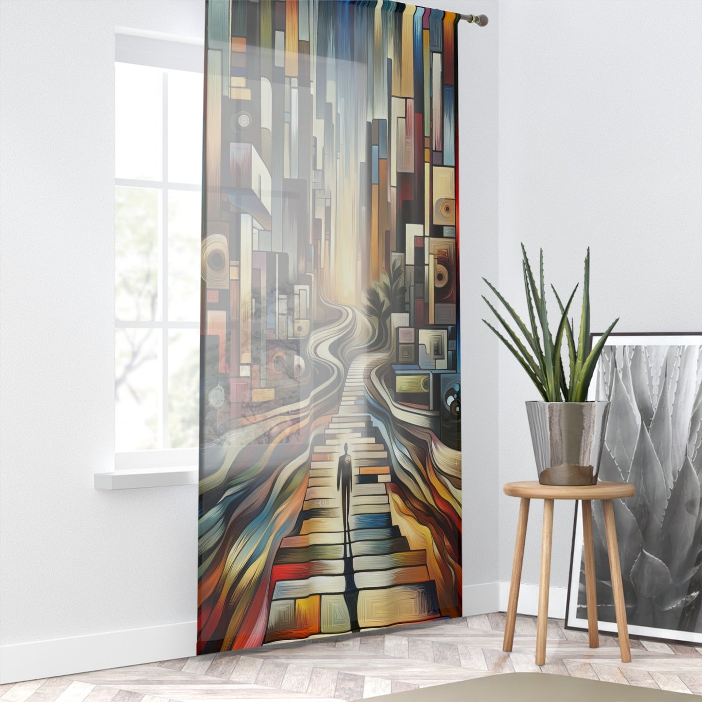 Relatable Journey Abstraction Window Curtain - ATUH.ART