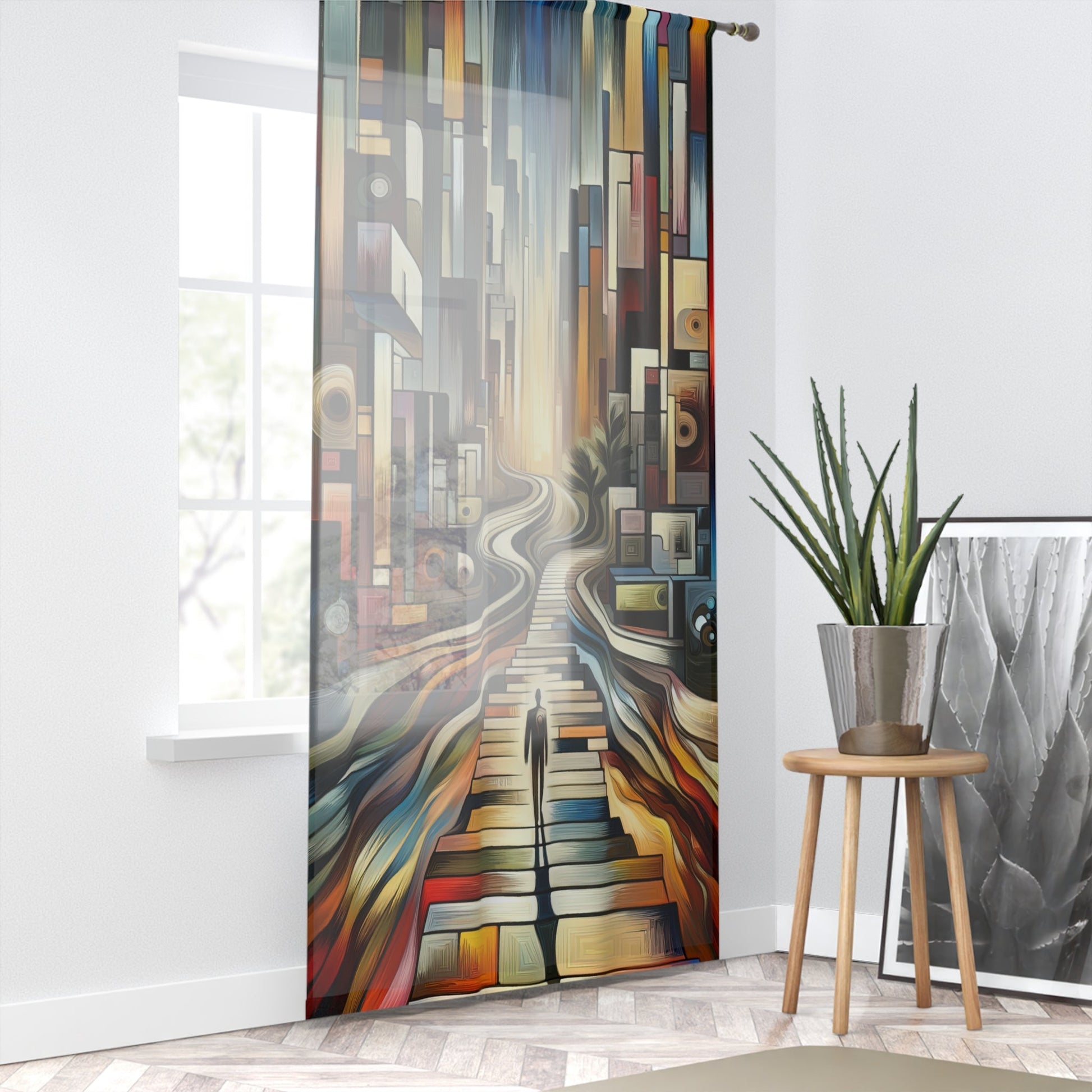 Relatable Journey Abstraction Window Curtain - ATUH.ART