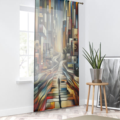 Relatable Journey Abstraction Window Curtain - ATUH.ART