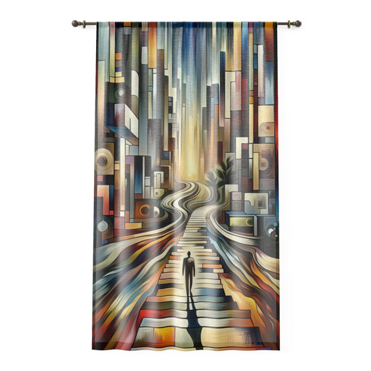 Relatable Journey Abstraction Window Curtain - ATUH.ART