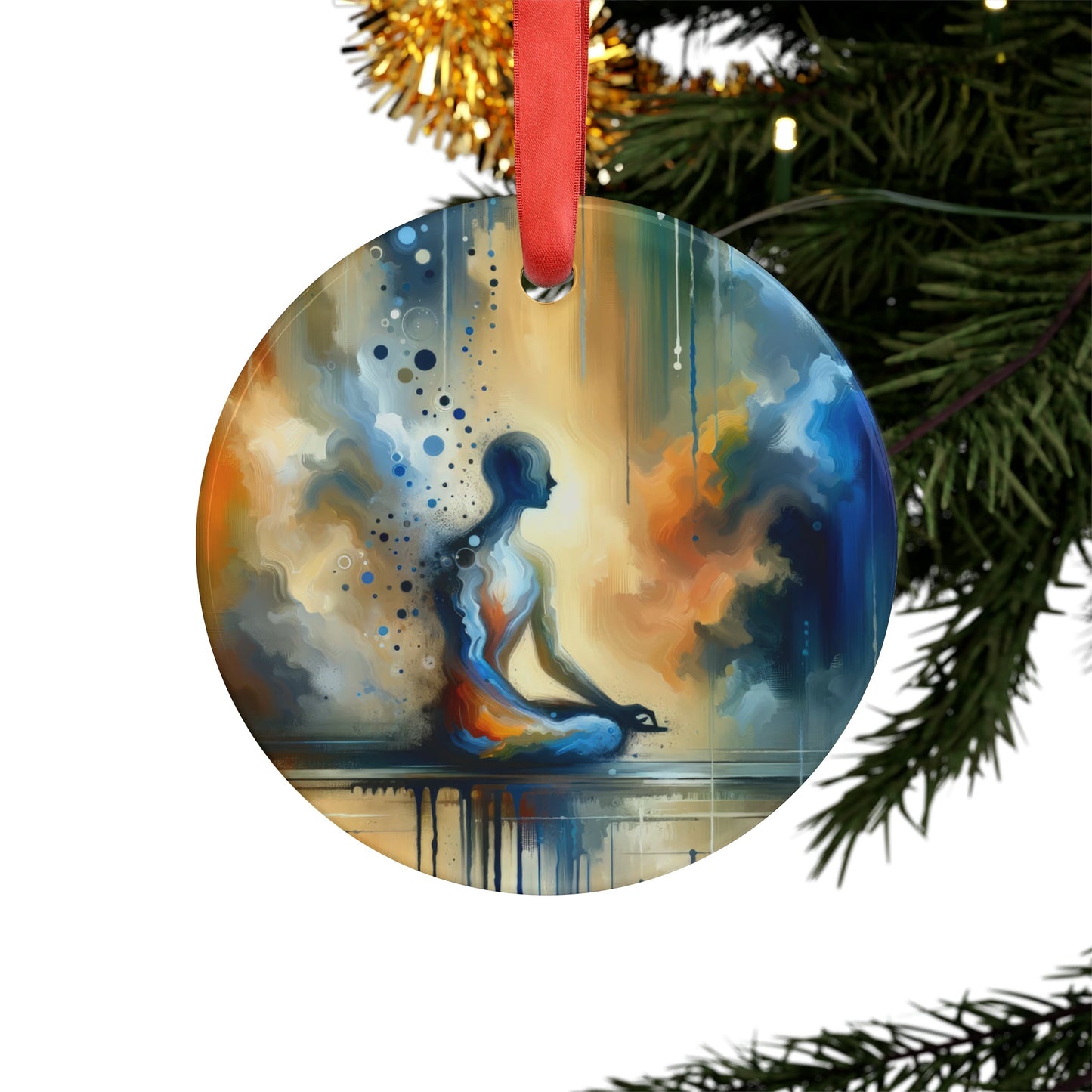 Resonance Abstract Healing Acrylic Ornament with Ribbon - ATUH.ART