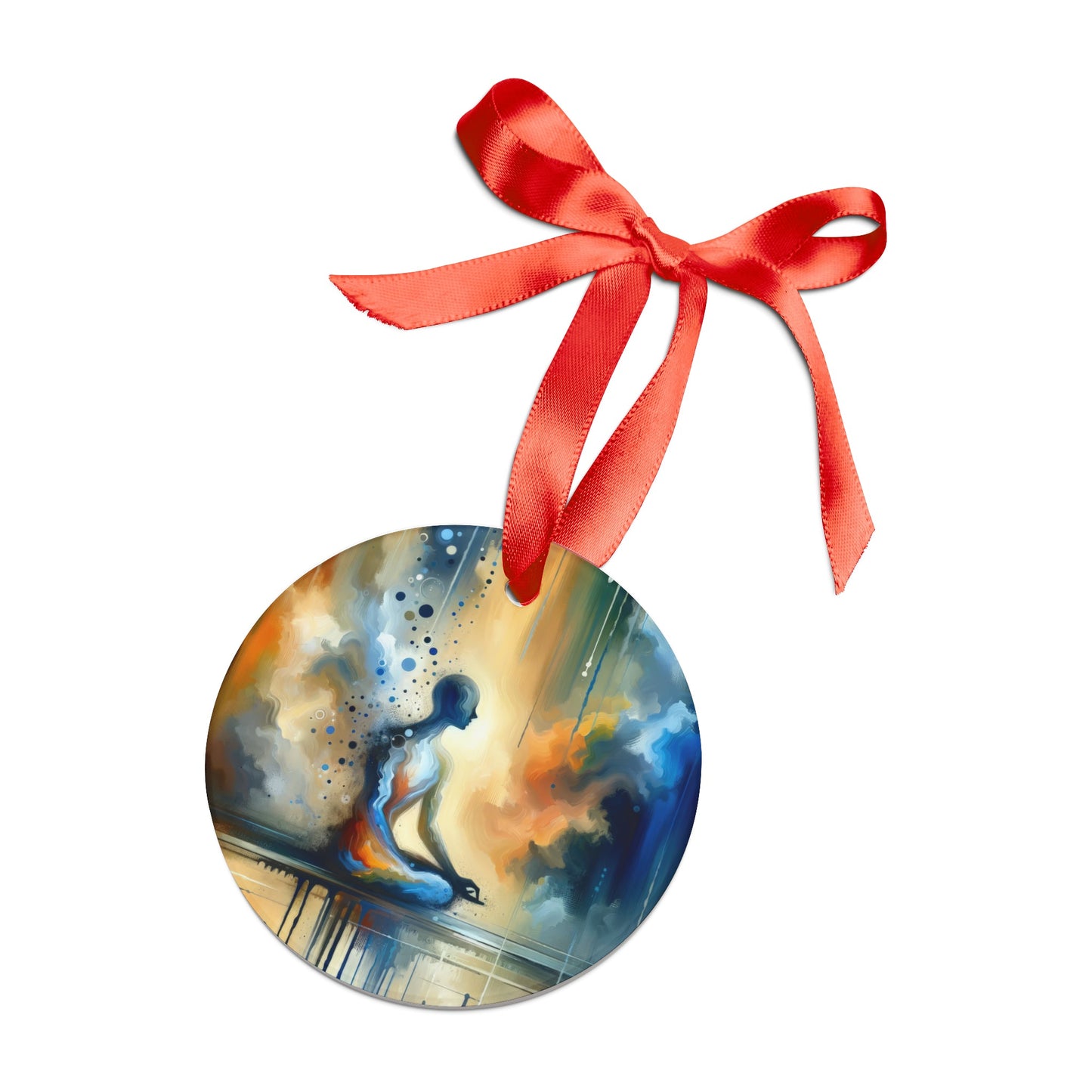 Resonance Abstract Healing Acrylic Ornament with Ribbon - ATUH.ART