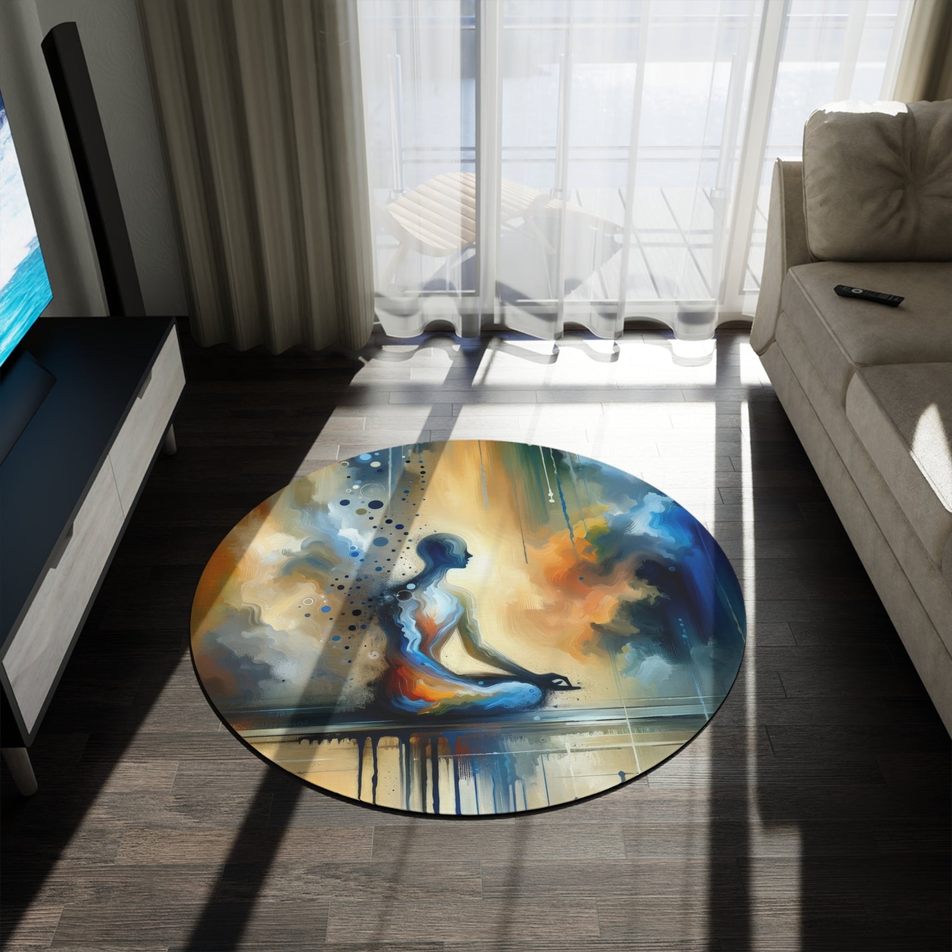 Resonance Abstract Healing Round Rug - ATUH.ART