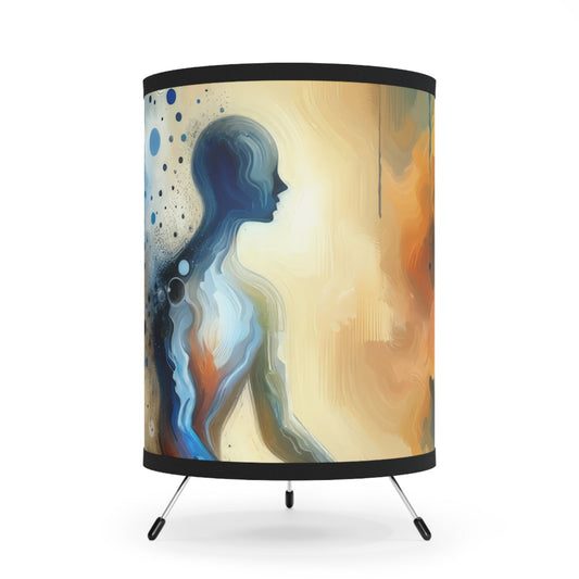 Resonance Abstract Healing Tripod Lamp with High-Res Printed Shade, US\CA plug - ATUH.ART