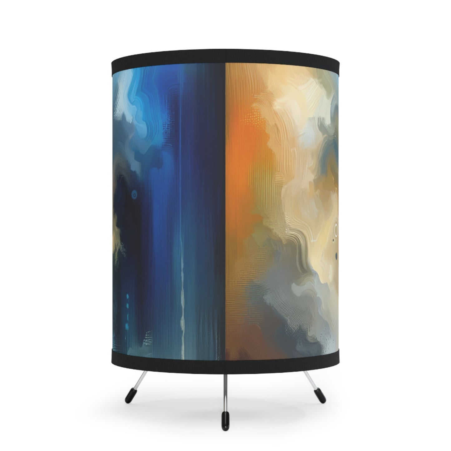 Resonance Abstract Healing Tripod Lamp with High-Res Printed Shade, US\CA plug - ATUH.ART