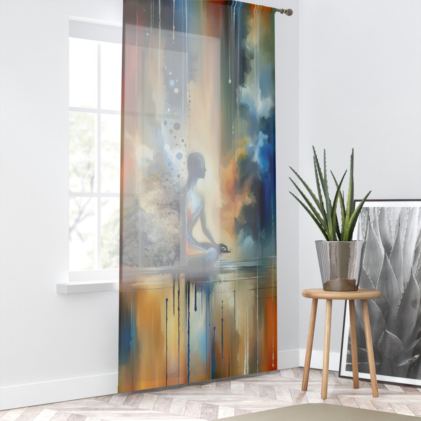 Resonance Abstract Healing Window Curtain - ATUH.ART