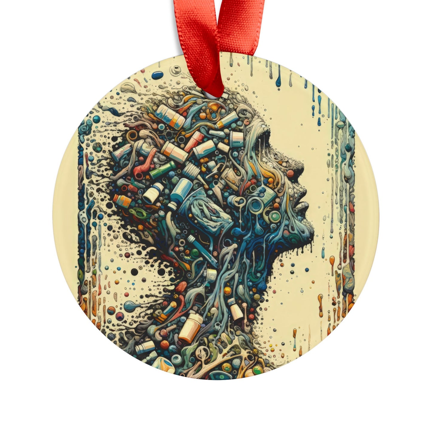 Rethinking Consumption Transformation Acrylic Ornament with Ribbon - ATUH.ART