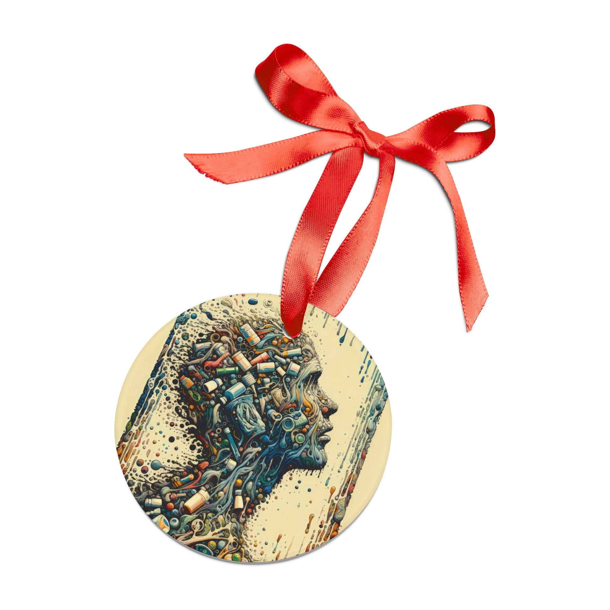 Rethinking Consumption Transformation Acrylic Ornament with Ribbon - ATUH.ART