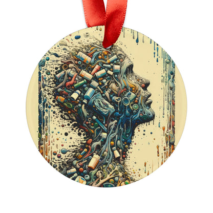 Rethinking Consumption Transformation Acrylic Ornament with Ribbon - ATUH.ART