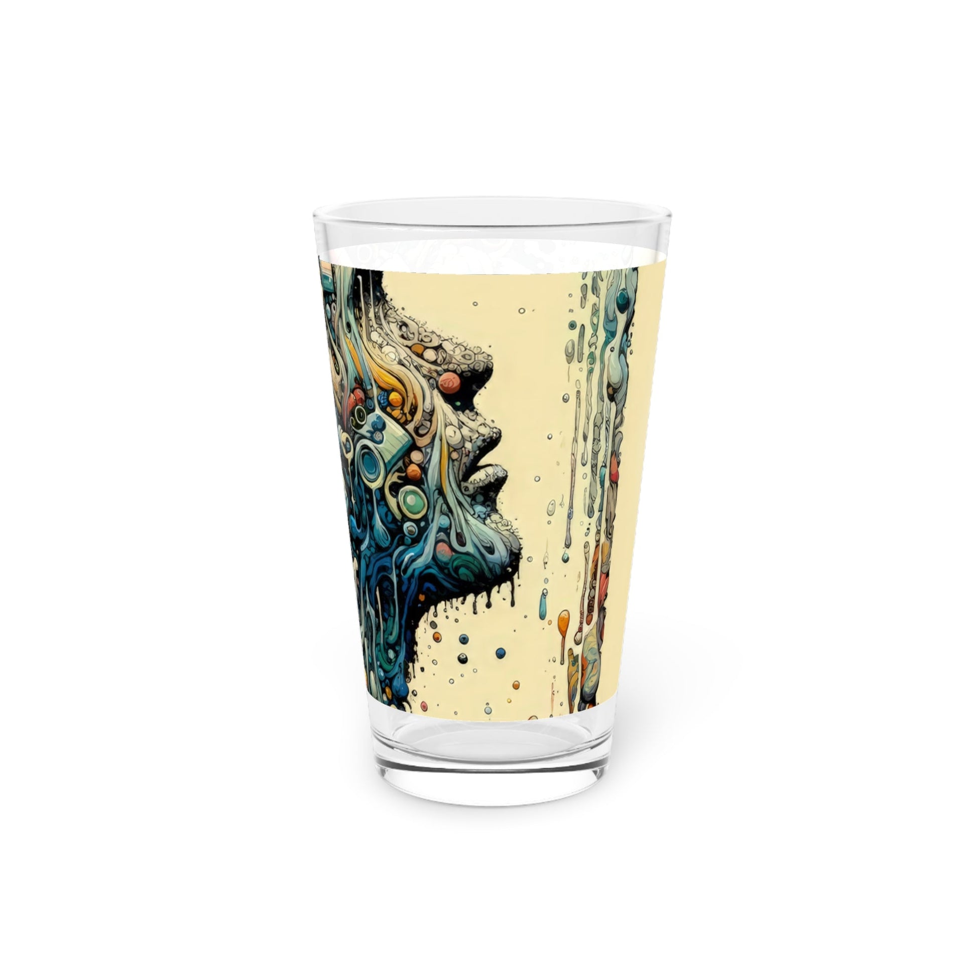 Rethinking Consumption Transformation Pint Glass, 16oz - ATUH.ART