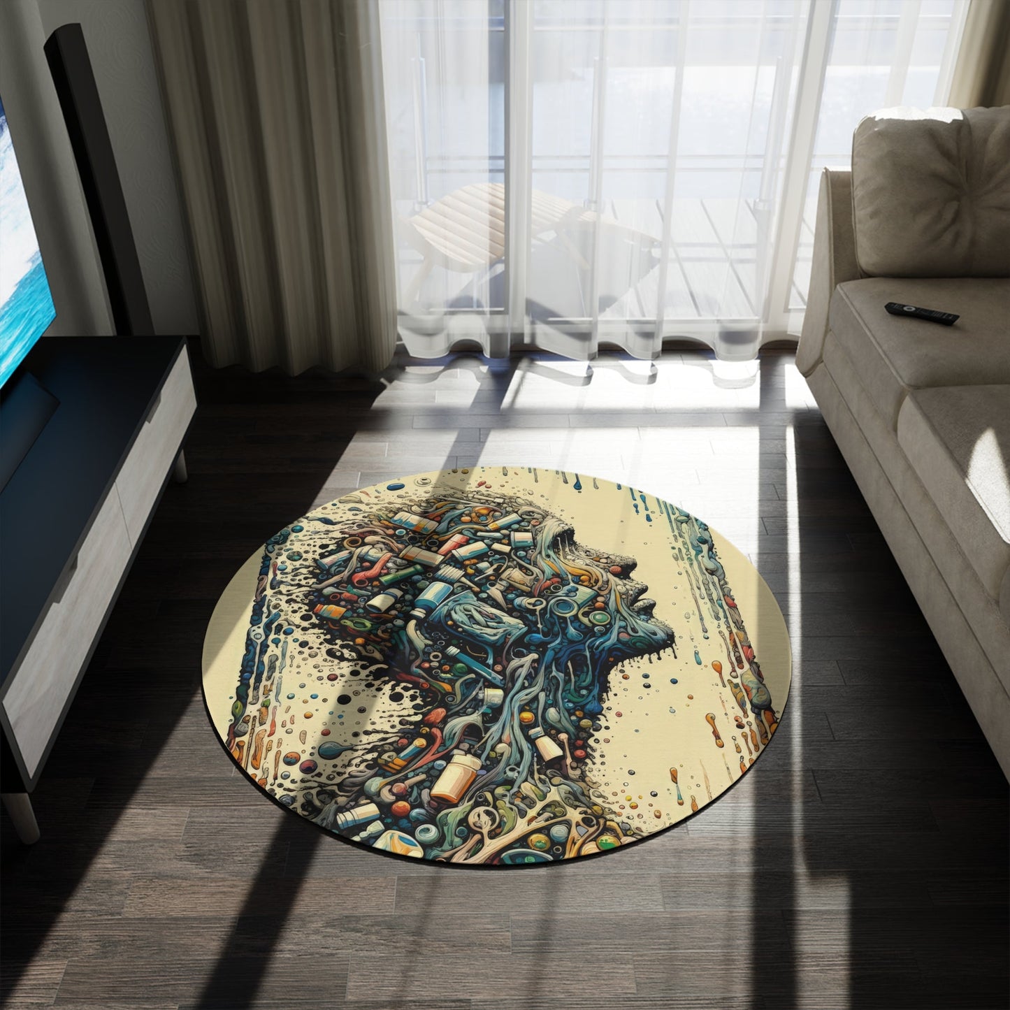 Rethinking Consumption Transformation Round Rug - ATUH.ART
