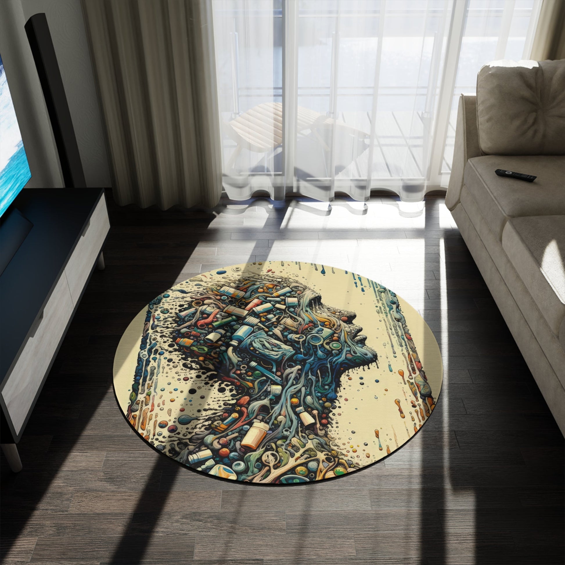 Rethinking Consumption Transformation Round Rug - ATUH.ART