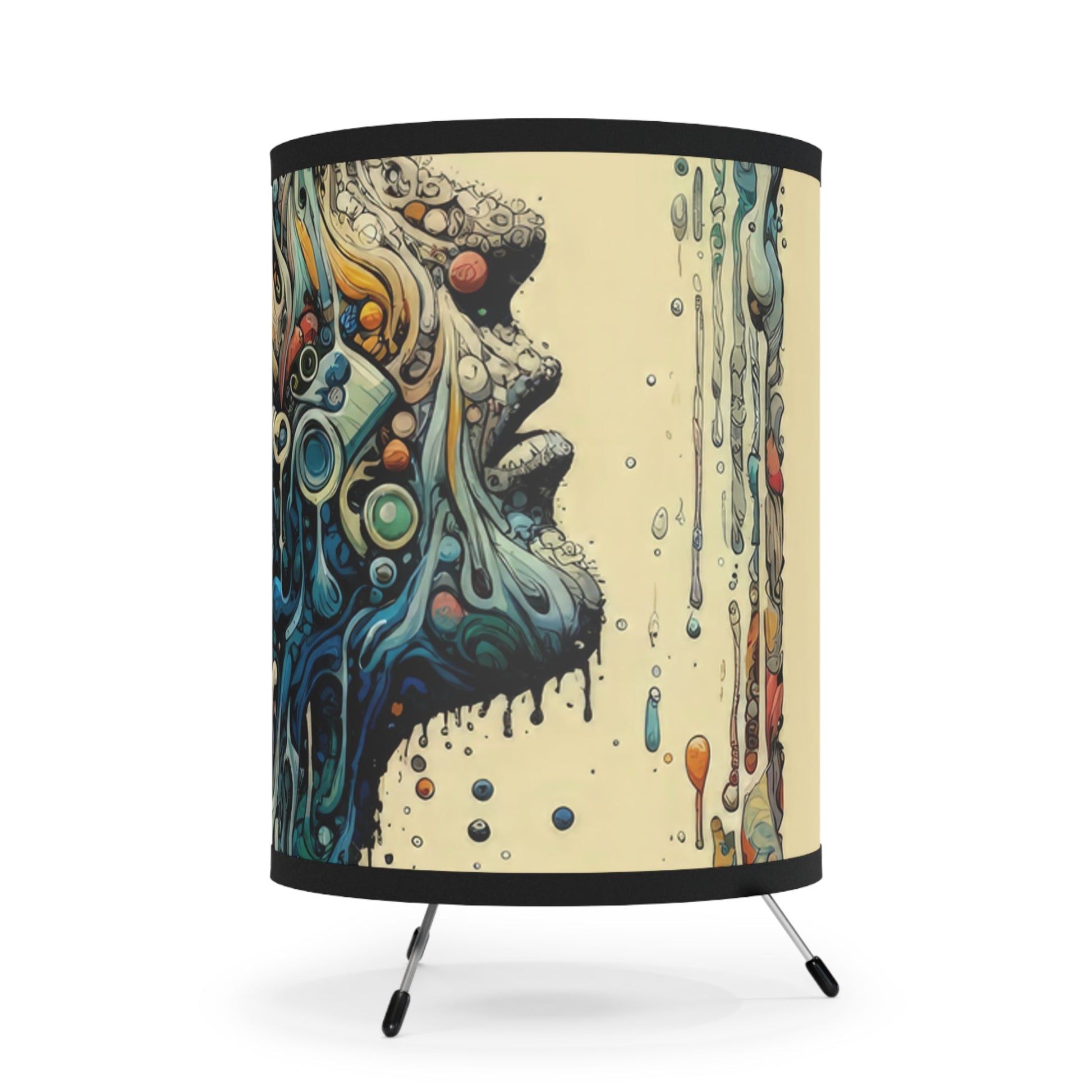 Rethinking Consumption Transformation Tripod Lamp with High-Res Printed Shade, US\CA plug - ATUH.ART