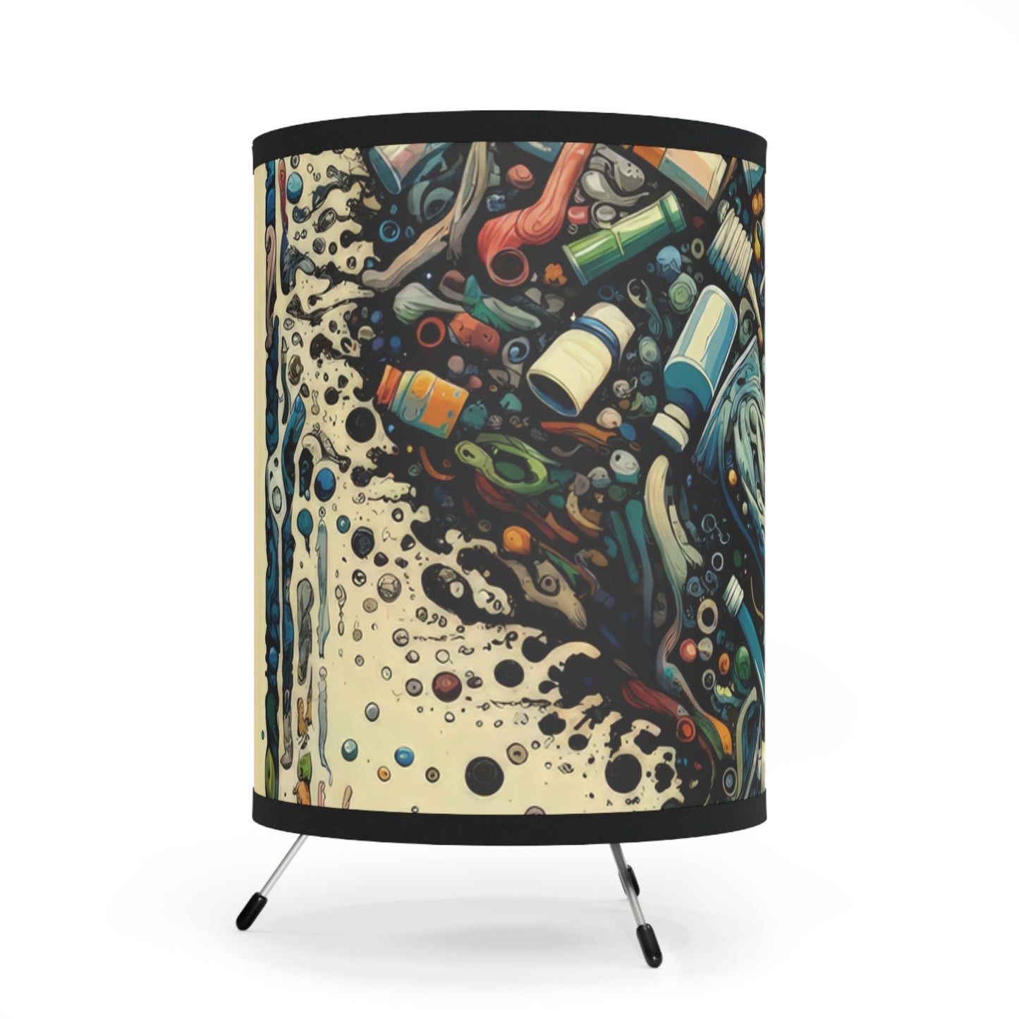 Rethinking Consumption Transformation Tripod Lamp with High-Res Printed Shade, US\CA plug - ATUH.ART