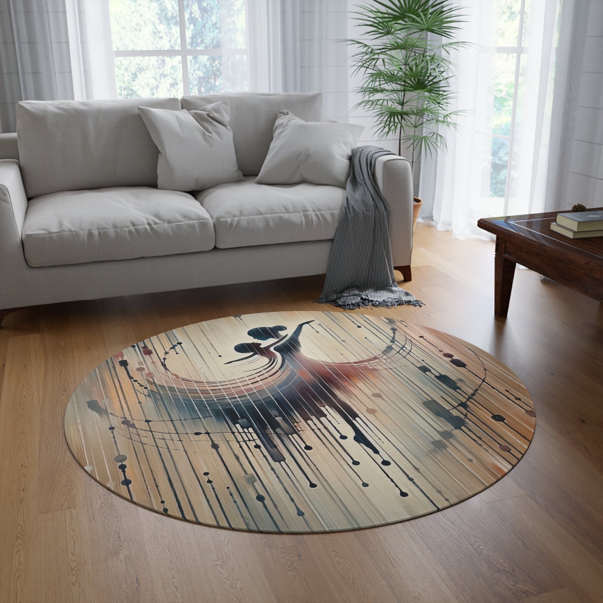 Rhythmic Heart Dance Round Rug - ATUH.ART