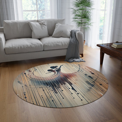 Rhythmic Heart Dance Round Rug - ATUH.ART