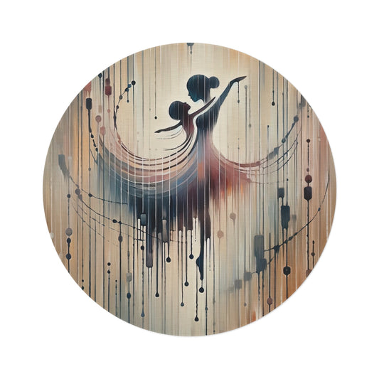 Rhythmic Heart Dance Round Rug - ATUH.ART