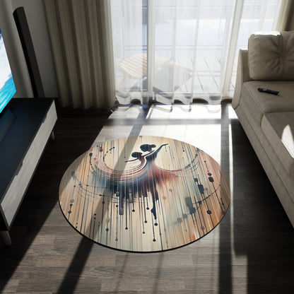 Rhythmic Heart Dance Round Rug - ATUH.ART