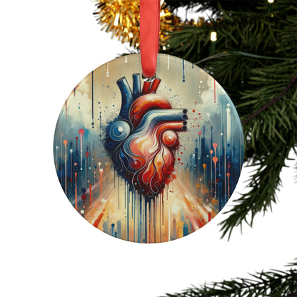 Rhythmic Heart Harmony Acrylic Ornament with Ribbon - ATUH.ART