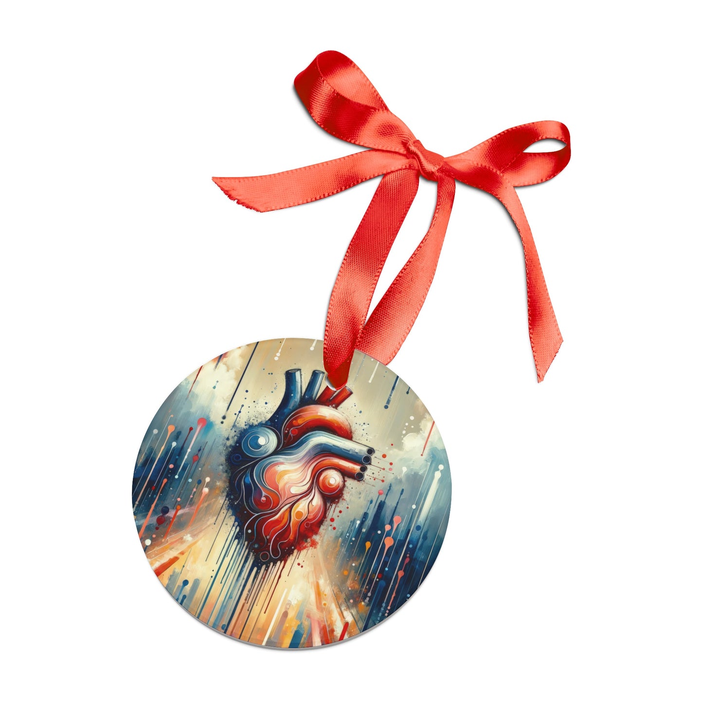 Rhythmic Heart Harmony Acrylic Ornament with Ribbon - ATUH.ART
