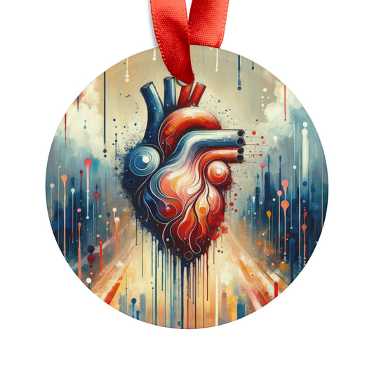 Rhythmic Heart Harmony Acrylic Ornament with Ribbon - ATUH.ART