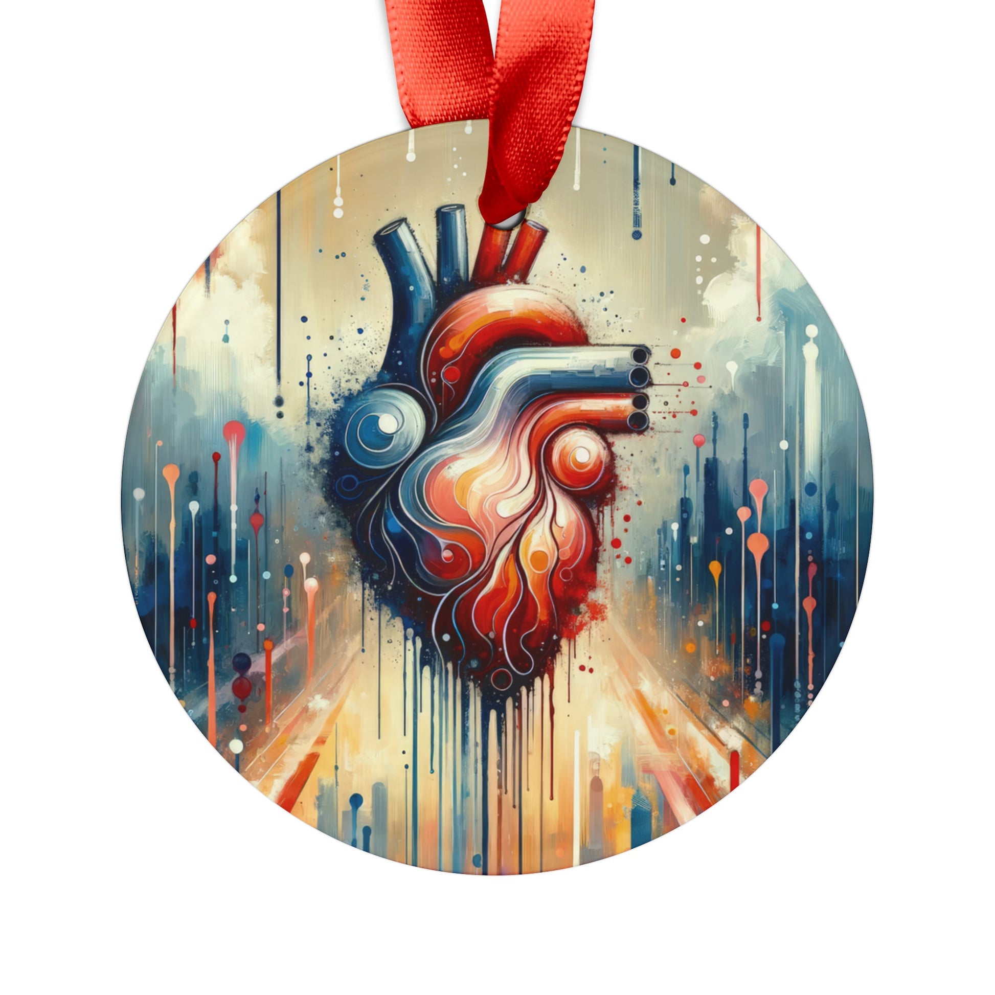 Rhythmic Heart Harmony Acrylic Ornament with Ribbon - ATUH.ART