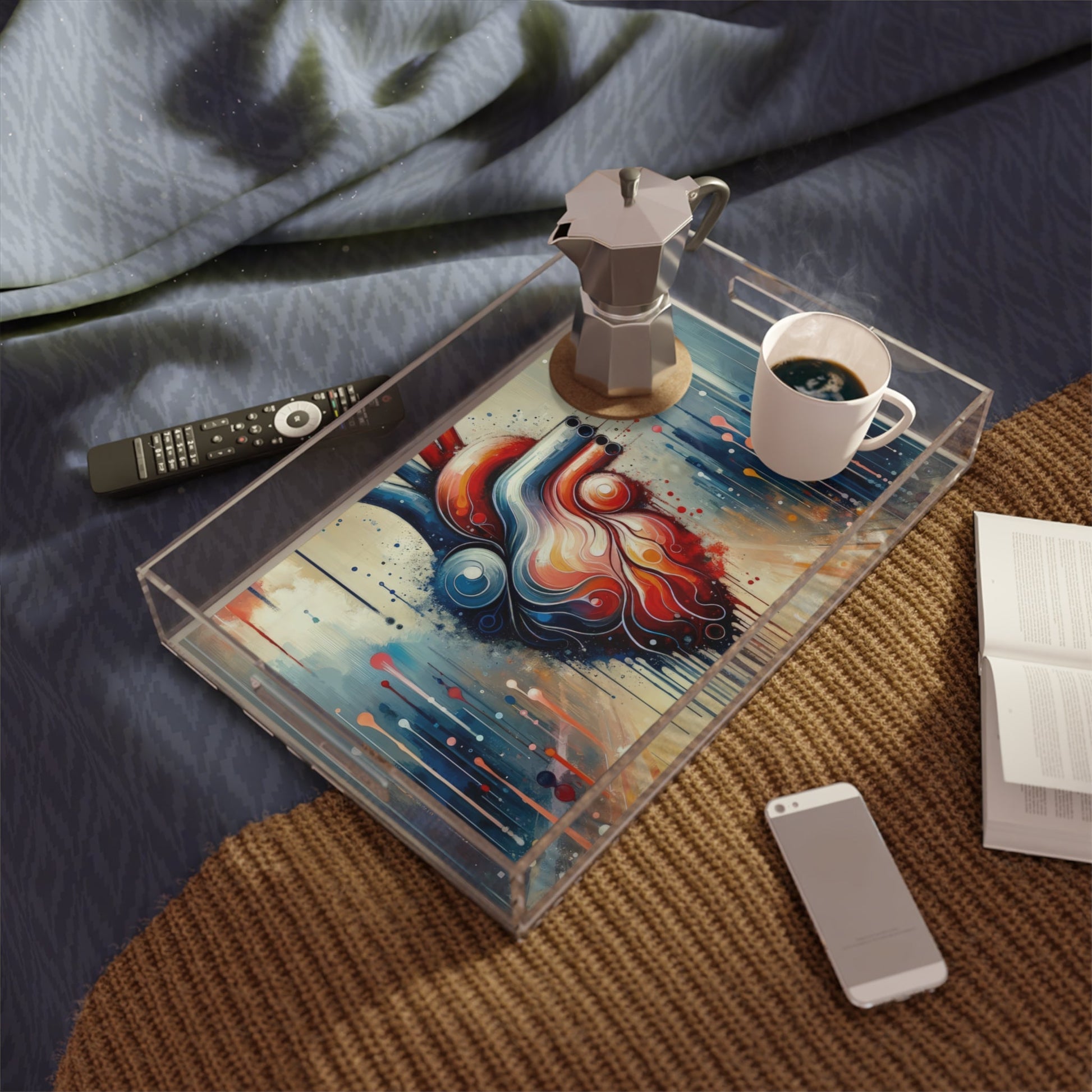 Rhythmic Heart Harmony Acrylic Serving Tray - ATUH.ART