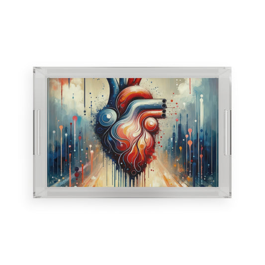 Rhythmic Heart Harmony Acrylic Serving Tray - ATUH.ART