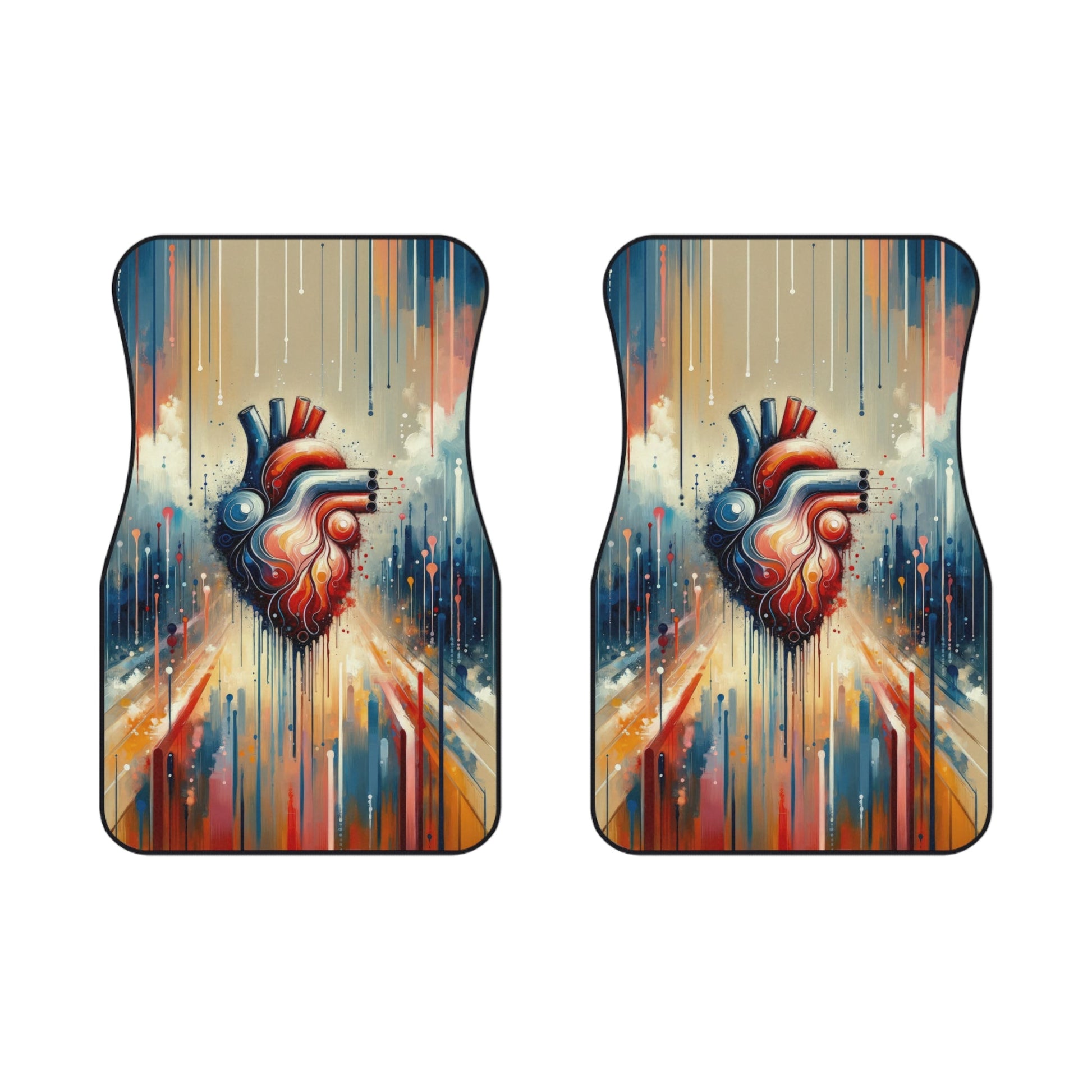 Rhythmic Heart Harmony Car Mats (2x Front) - ATUH.ART