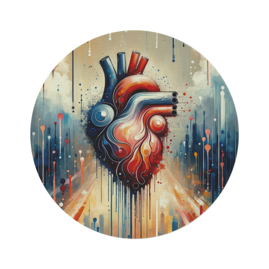 Rhythmic Heart Harmony Round Rug - ATUH.ART