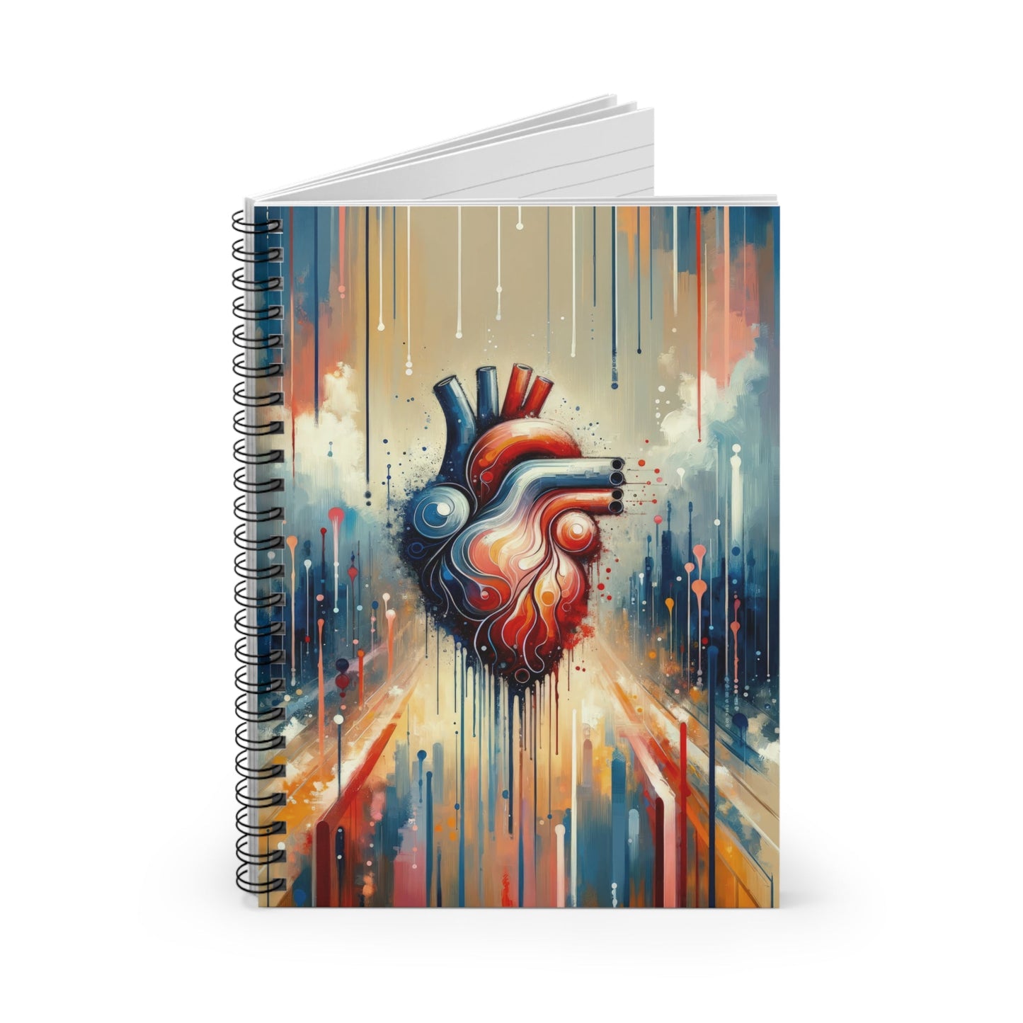 Rhythmic Heart Harmony Spiral Notebook - Ruled Line - ATUH.ART